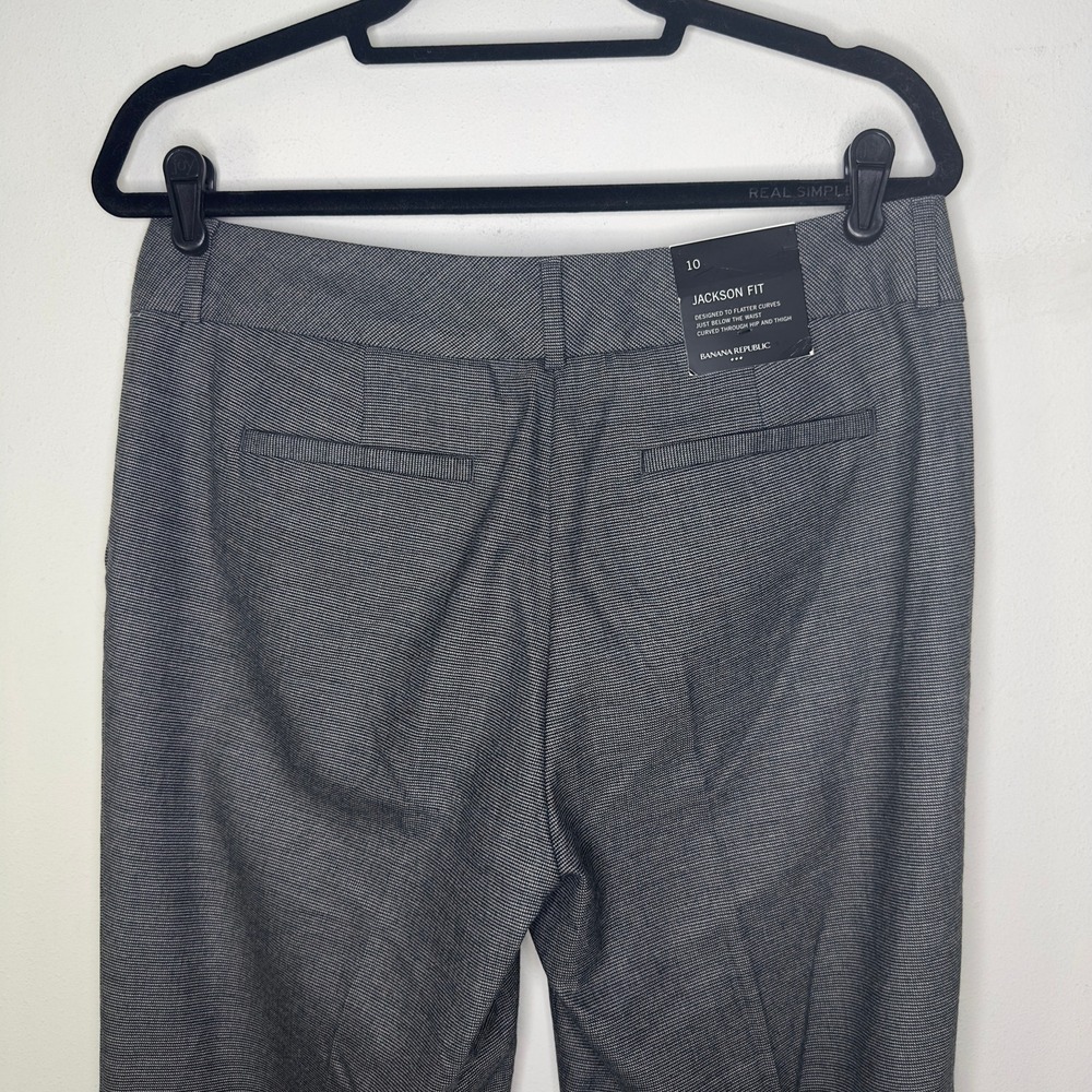 Banana Republic Jackson Pants Womens 10 Wool Business Trousers Gray Mid Rise NWT - Picture 7 of 7